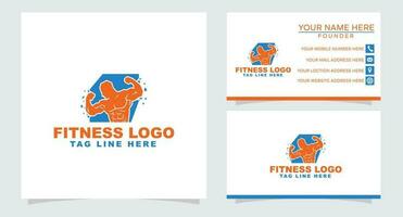 Bodybuilder Logos Vorlagen Satz. Vektor Objekt und Symbole zum Sport Etikett, Fitnessstudio Abzeichen, Fitness Logo