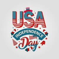 USA oberoende dag 4:e av juli bakgrund med oss flagga premie vektor. nationell Semester festlig illustration. vektor
