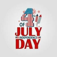 USA Unabhängigkeit Tag 4 .. von Juli Hintergrund mit uns Flagge Prämie Vektor. National Urlaub festlich Illustration. vektor