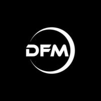 dfm brev logotyp design i illustration. vektor logotyp, kalligrafi mönster för logotyp, affisch, inbjudan, etc.