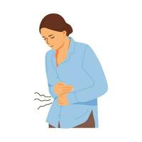 Vektor Illustration von Magenschmerzen Symptom Person Konzept