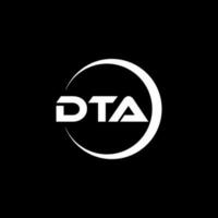 dta brev logotyp design i illustration. vektor logotyp, kalligrafi mönster för logotyp, affisch, inbjudan, etc.