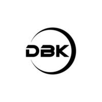 dbk brev logotyp design i illustration. vektor logotyp, kalligrafi mönster för logotyp, affisch, inbjudan, etc.