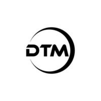 dtm brev logotyp design i illustration. vektor logotyp, kalligrafi mönster för logotyp, affisch, inbjudan, etc.