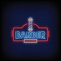 Friseur Logo Leuchtreklamen Stil Text Vektor