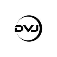 dvj brev logotyp design i illustration. vektor logotyp, kalligrafi mönster för logotyp, affisch, inbjudan, etc.