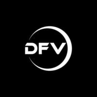 dfv brev logotyp design i illustration. vektor logotyp, kalligrafi mönster för logotyp, affisch, inbjudan, etc.