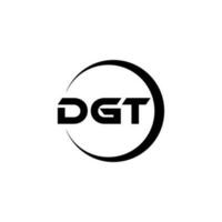 dgt brev logotyp design i illustration. vektor logotyp, kalligrafi mönster för logotyp, affisch, inbjudan, etc.