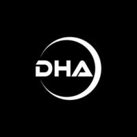 dha brev logotyp design i illustration. vektor logotyp, kalligrafi mönster för logotyp, affisch, inbjudan, etc.