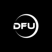 dfu brev logotyp design i illustration. vektor logotyp, kalligrafi mönster för logotyp, affisch, inbjudan, etc.