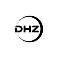 dhz brev logotyp design i illustration. vektor logotyp, kalligrafi mönster för logotyp, affisch, inbjudan, etc.