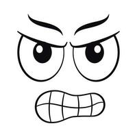 tecknad serie arg ansikte. arg uttryck vektor illustration.