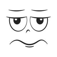 Karikatur wütend Gesicht Ausdruck Vektor Illustration.
