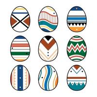 Set oder Sammlung von acht Ostereiern im minimalistischen Stil vektor