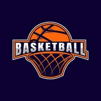 basketboll logotyp design mall enkel stil design vektor