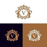 elegant minimalistisk prydnad logotyp mall lyx prydnad bröllop dekoration företag. första varumärke design. vektor