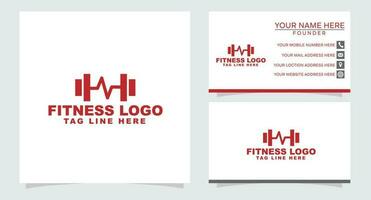 Fitnessstudio und Fitness Verein Logo Design Vorlage mit Hantel Symbol vektor