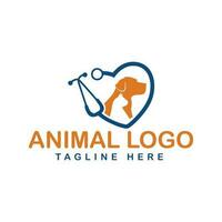 medizinisch Hund Katze Haustier Logo Vektor Symbol Linie Kunst Gliederung Design