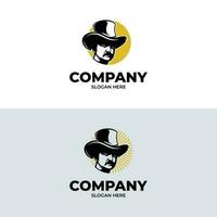 Gentleman oben Hut Logo Design Inspiration vektor