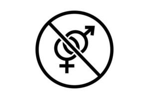 asexuell Symbol. Linie Symbol Stil Design. einfach Vektor Design editierbar