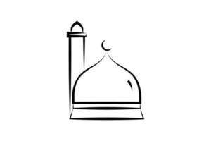 Moschee Kuppeln Symbol. Symbol verbunden zu islamisch Moschee. Hand zeichnen Symbol Stil Design. einfach Vektor Design editierbar