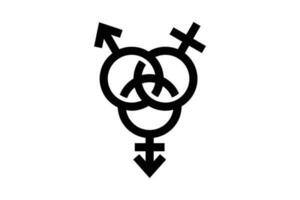 trans symbol. kön dysfori symbol. enkel vektor design redigerbar