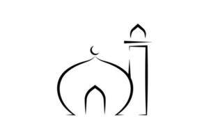 Moschee Symbol. Symbol verbunden zu islamisch Moschee. Hand zeichnen Symbol Stil Design. einfach Vektor Design editierbar