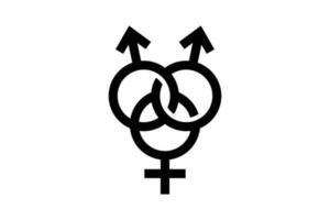 trans symbol. kön dysfori symbol. enkel vektor design redigerbar