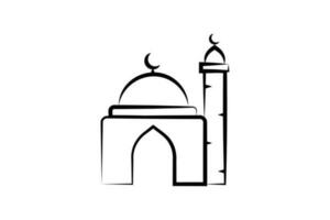 Moschee Symbol. Symbol verbunden zu islamisch Moschee. Hand zeichnen Symbol Stil Design. einfach Vektor Design editierbar