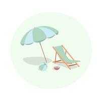 schäs länga, paraply, boll, kokos. sommar tropisk vektor illustration.
