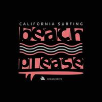 california beach illustration typografi. perfekt för t-shirtdesign vektor