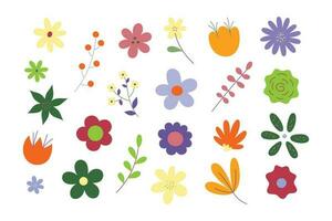 bunt Blumen und Blätter Vektor Illustration