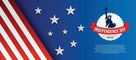 glücklich Unabhängigkeit Tag von vereinigt Zustände von Amerika, 4 .. von Juli Vektor Vorlage Design, Amerika Flagge Hintergrund