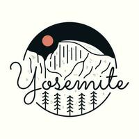 monoline vektor design av yosemite nationell parkera för natur utomhus- design