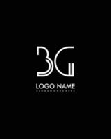 bg Initiale minimalistisch modern abstrakt Logo vektor