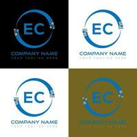 ec brev logotyp kreativ design. ec unik design. vektor