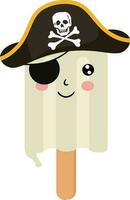 Pirat Eis Sahne Charakter Karikatur vektor