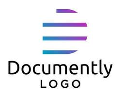 Brief d Monogramm dokumentieren Papier Logo Design. vektor