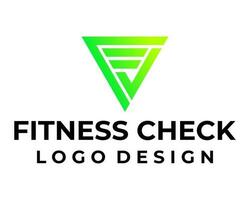 Brief f Monogramm und Tick Symbol Fitness Logo Design. vektor