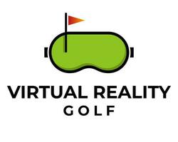 en logotyp för en virtuell verklighet golf kurs vektor