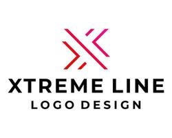 x Brief Monogramm Technologie Logo Design. vektor