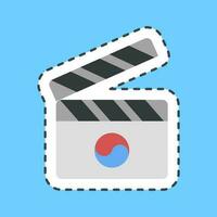 klistermärke linje skära koreanska drama filmer. söder korea element. Bra för grafik, affischer, logotyp, annons, infografik, etc. vektor