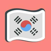 klistermärke söder koreanska flagga. söder korea element. Bra för grafik, affischer, logotyp, annons, infografik, etc. vektor