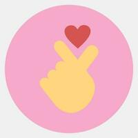 ikon hjärta symbol med finger hand. söder korea element. ikoner i Färg para stil. Bra för grafik, affischer, logotyp, annons, infografik, etc. vektor