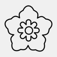 Symbol Süd Koreanisch Blume. Süd Korea Elemente. Symbole im Linie Stil. gut zum Drucke, Poster, Logo, Werbung, Infografiken, usw. vektor