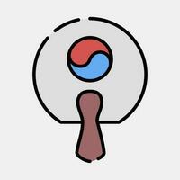 Symbol Fan. Süd Korea Elemente. Symbole im gefüllt Linie Stil. gut zum Drucke, Poster, Logo, Werbung, Infografiken, usw. vektor