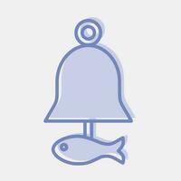 Symbol Fisch Wind Glockenspiel. Süd Korea Elemente. Symbole im zwei Ton Stil. gut zum Drucke, Poster, Logo, Werbung, Infografiken, usw. vektor