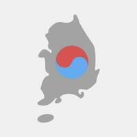 Symbol Süd Korea Karte. Süd Korea Elemente. Symbole im eben Stil. gut zum Drucke, Poster, Logo, Werbung, Infografiken, usw. vektor