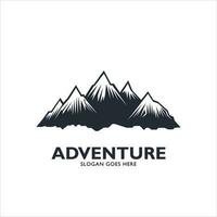 Vektor Logo schwarz Berg, Abenteuer, Wald, draussen Vektor