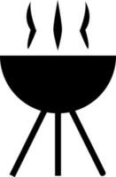 Grill Grill Symbol im schwarz Farbe. vektor